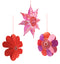 Set 3 decoratiuni de agatat cu floricele din hartie