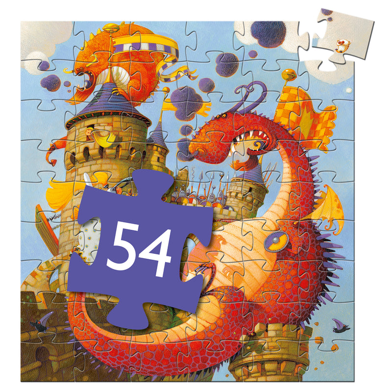 Puzzle 54 piese Cavalerul Vaillant si dragonii