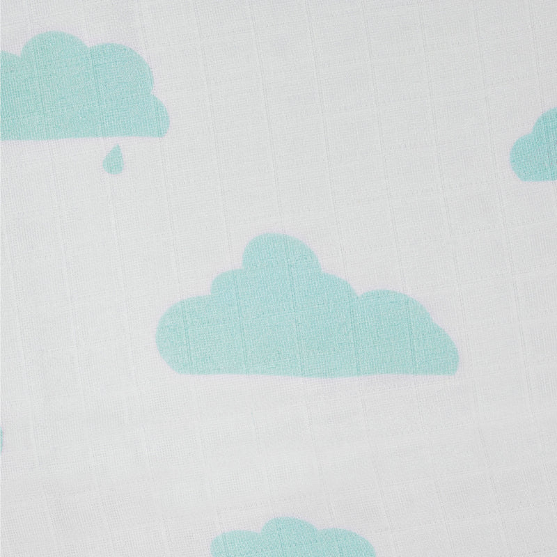 Set 3 manusi hidrofile Jollein Clouds 15x21cm turcoaz