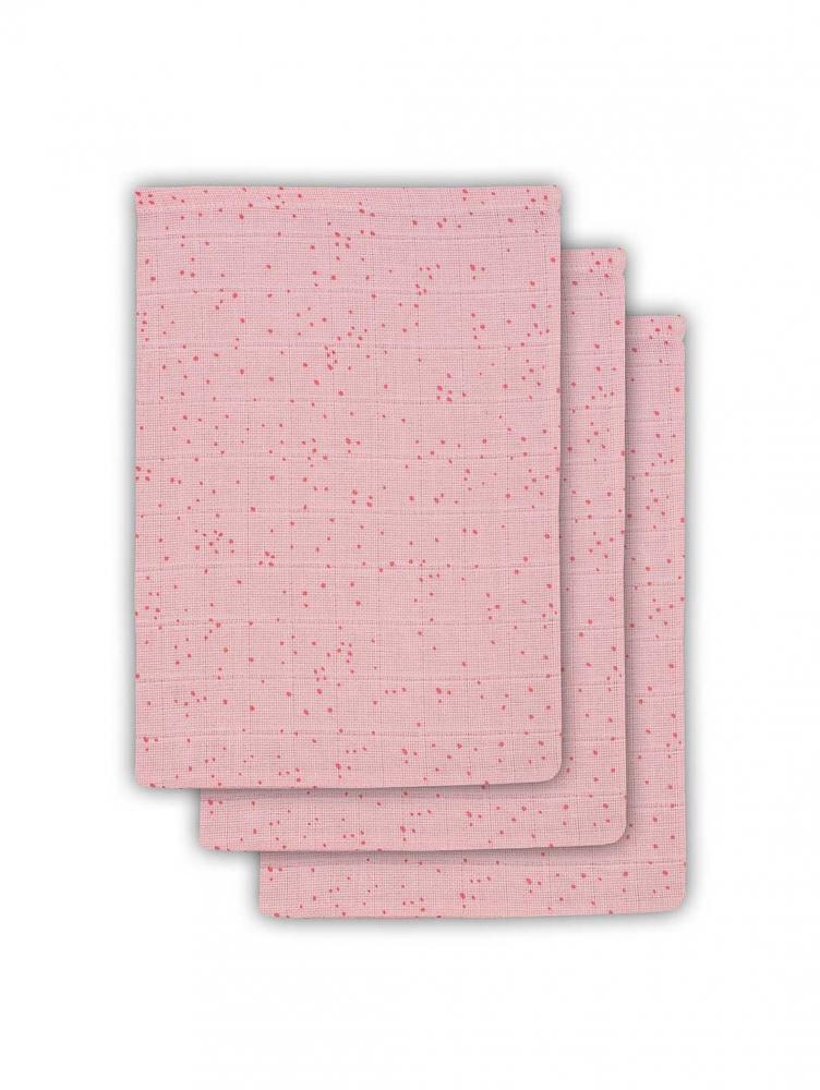 Set 3 manusi hidrofile Jollein Dots 15x20cm roz