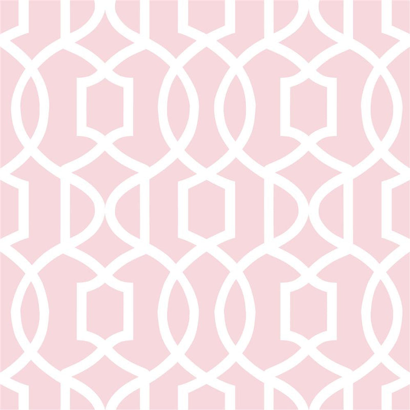 Tapet din vinil cu model geometric Pink Grand Trellis