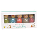 Set 5 personaje din lemn Moulin Roty, La Grande Famille